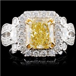 18K Gold 3.39ctw Fancy Color Diamond Ring