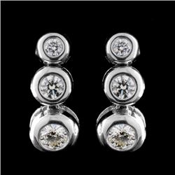 14K White Gold 0.50ctw Diamond Earrings