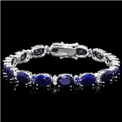 `14k Gold 35.8ct Sapphire 0.75ct Diamond Bracelet