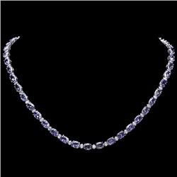 `14k Gold 35ct Tanzanite 1.75ct Diamond Necklace