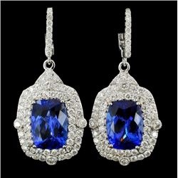 18K Gold 9.51ct Tanzanite & 2.37ct Diamond Earring