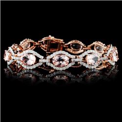 14K Rose Gold 13.68ct Morganite & 3.53ctw Diamond