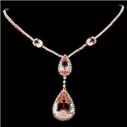 14K Rose Gold 23.45ct Morganite & 3.86ctw Diamond