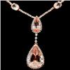 Image 2 : 14K Rose Gold 23.45ct Morganite & 3.86ctw Diamond