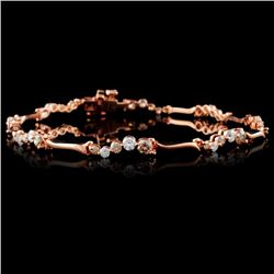 14K Rose Gold 2.12ctw Fancy Color Diamond Bracelet