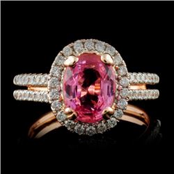 14K Rose Gold 2.40ct Spinel & 0.46ctw Diamond Ring