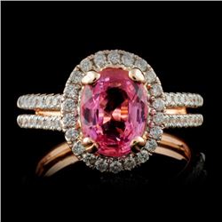 14K Rose Gold 2.40ct Spinel & 0.46ctw Diamond Ring