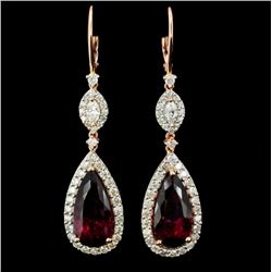 18K Gold 9.62ct Tourmaline & 1.91ct Diamond Earrin