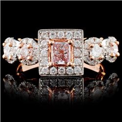 18K Rose Gold 0.95ctw Fancy Color Diamond Ring