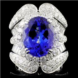 18K W Gold 6.20ct Tanzanite & 3.43ctw Diamond Ring