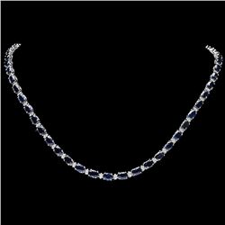 `14k Gold 26.50ct Sapphire 1ct Diamond Necklace