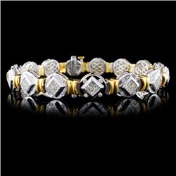 18K Two Tone 3.81ctw Diamond Bracelet