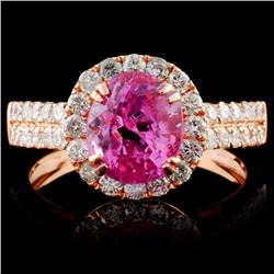 18K Rose Gold 2.29ct Spinel & 0.76ct Diamond Ring