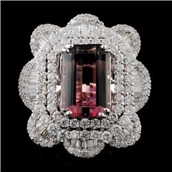 18K Gold 8.62ct Tourmaline & 4.56ctw Diamond Ring