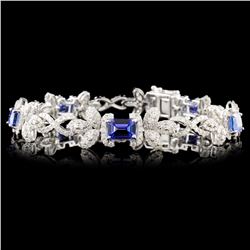 14K Gold 6.28ct Tanzanite & 3.69ctw Diamond Bracel