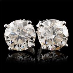 14K White Gold 4.16ct Diamond Earrings