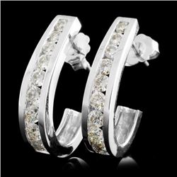 14K White Gold 1.36ctw Diamond Earrings