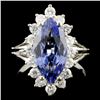 Image 1 : 14K Gold 2.71ct Tanzanite & 0.67ctw Diamond Ring