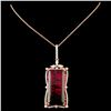 Image 2 : 18K Gold 41.92ct Tourmaline & 1.85ctw Diamond Pend
