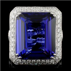 18K White Gold 21.50ct Tanzanite & 3.93ct Diamond