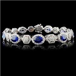 18K White Gold 9.13ct Sapphire & 3.16ct Diamond Br