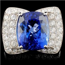 18K White Gold 6.95ct Tanzanite & 1.27ctw Diamond