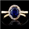 14K Yellow Gold 1.00ct Sapphire & 0.05ct Diamond R