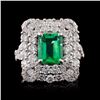 18K White Gold 1.83ct Emerald & 1.96ct Diamond Rin