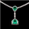 18K White Gold 1.93ct Emerald & 5.09ct Diamond Nec
