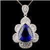 18K White Gold 12.07ct Tanzanite & 2.56ctw Diamond