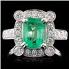 18K White Gold 1.53ct Emerald & 1.00ct Diamond Rin