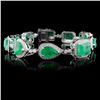 18K White Gold 18.94ct Emerald & 2.59ct Diamond Br
