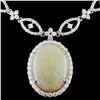 18K White Gold 17.25ct Opal & 10.73ct Diamond Neck