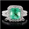 18K White Gold 2.50ct Emerald & 1.03ct Diamond Rin