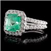 Image 2 : 18K White Gold 2.50ct Emerald & 1.03ct Diamond Rin