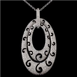 18K White Gold 1.45ctw Diamond Pendant