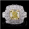 18K White Gold 3.92ctw Fancy Color Diamond Ring