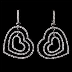 18K White Gold 3.90ct Diamond Earrings