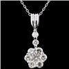 18K White Gold 1.15ctw Diamond Pendant