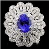 18K White Gold 2.27ct Tanzanite & 2.14ct Diamond R