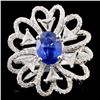 18K White Gold 1.49ct Sapphire & 1.41ct Diamond Ri