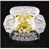18K White Gold 6.30ctw Fancy Color Diamond Ring