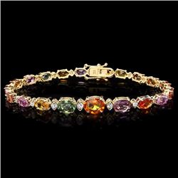 `14k Gold 15.79ct Sapphire 0.74ct Diamond Bracelet