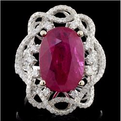 18K White Gold 6.03ct Ruby & 0.96ct Diamond Ring