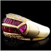 Image 2 : 18K Yellow Gold 4.32ct Ruby & 0.79ct Diamond Ring