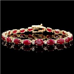 `14k Gold 15ct Ruby 0.60ct Diamond Bracelet