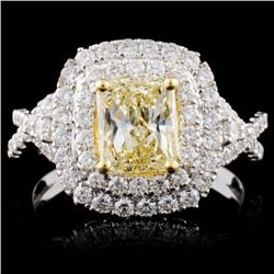 18K White Gold 2.20ctw Fancy Color Diamond Ring