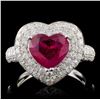 18K White Gold 2.38ct Ruby & 1.31ct Diamond Ring
