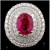 18K Rose Gold 2.23ct Ruby & 2.56ct Diamond Ring