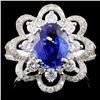 18K W Gold 2.00ct Sapphire & 0.98ct Diamond Ring